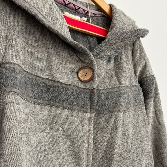 Prana Breathe Button Detail Fleece Lined Sz M Hoodie Grunge Vintage - Picture 2 of 15